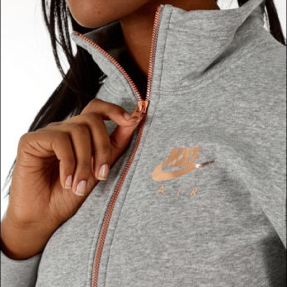 NWT Nike Air Half Zip Pullover Grey + Rose Gold - Picture 5 of 8